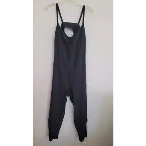 NWT Bloomingdale's Aqua Black Athletic Tank Jumpsuit Built In Bra women's XL